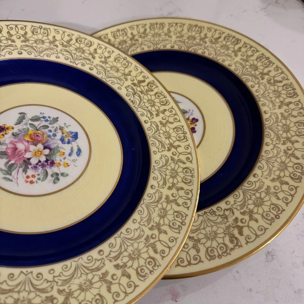 2/ Pareek Johnson Brothers England JB311 Blue Dinner Plates 10.5